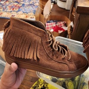 Vans Womens 8.5 Brown Suede SK8 HI Moc Fringe Pack 721277 Bison SB Skate Shoes